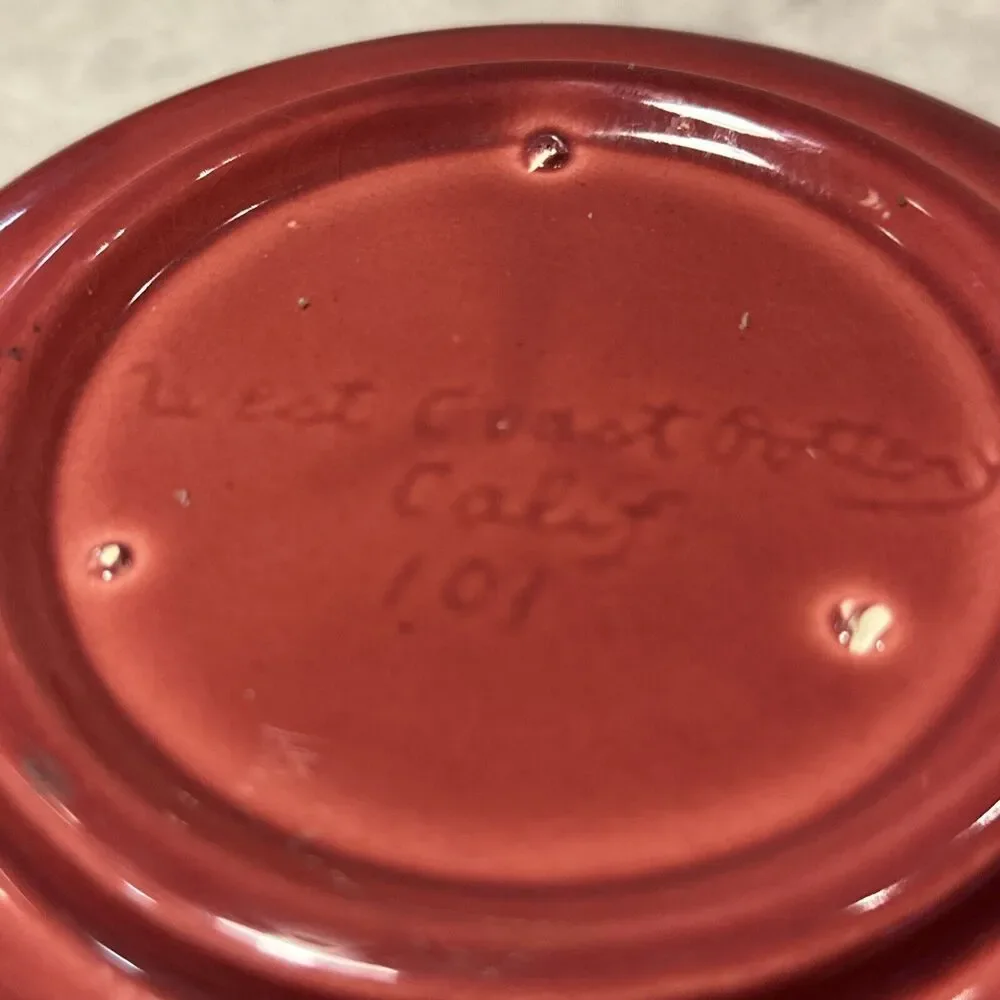 VINTAGE West Coast Pottery California 101 Lidded Bowl‎ Handmade Speckle Art Deco